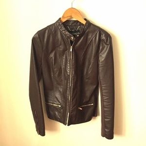 Express Brown Faux Leather Jacket